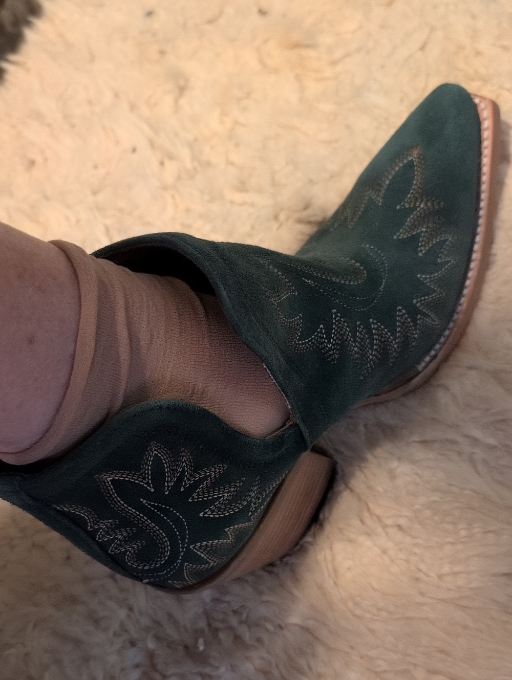 Ariat Teal Suede Western Ankle Bootie